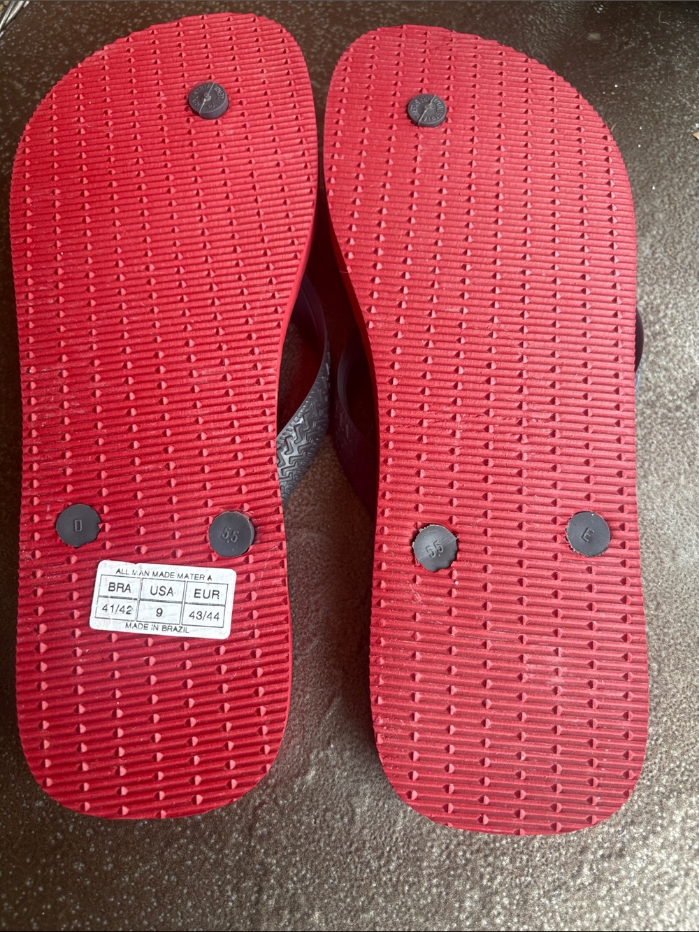 Havaianas Red Blue Cream Stripe Flip Flops - Picture 4 of 6